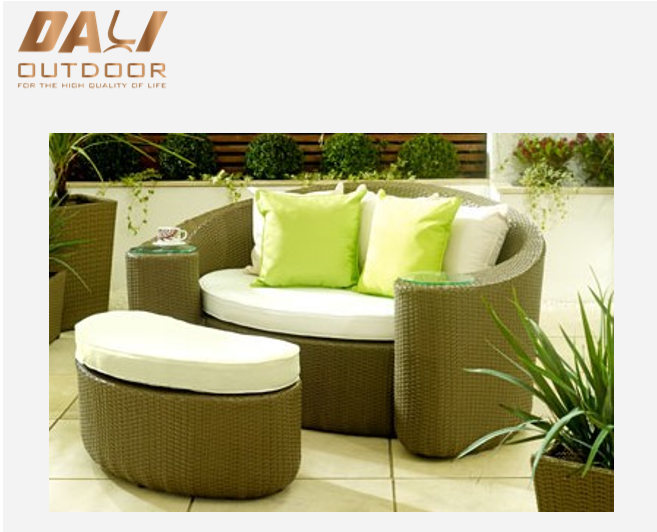 Chaise longue en osier de rotin extérieur de haute qualité Chaise longue ronde Chaises longues de plage